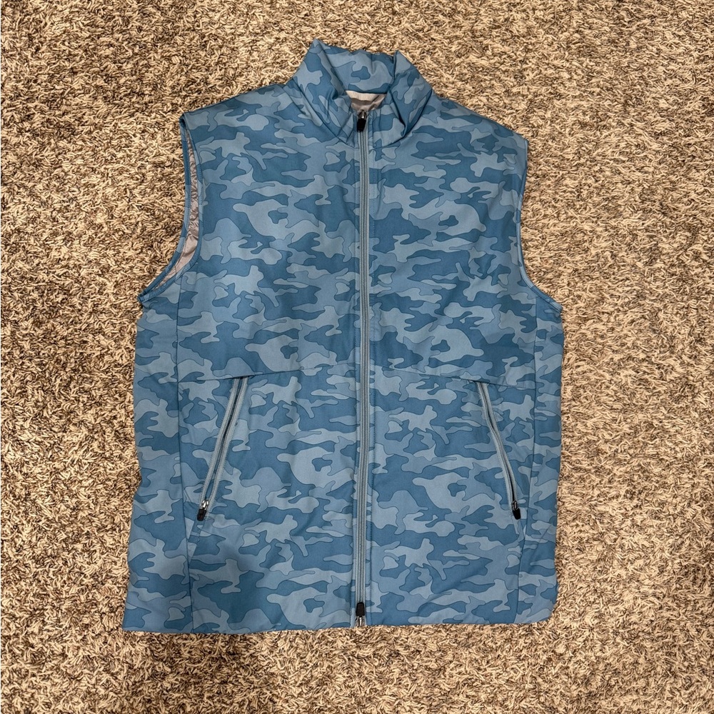johnnie-O Blue Camo Vest Sz Medium